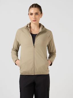 Women Slim Fit Hooded Jacket with TECHNOWARM+ in Khaki - 2