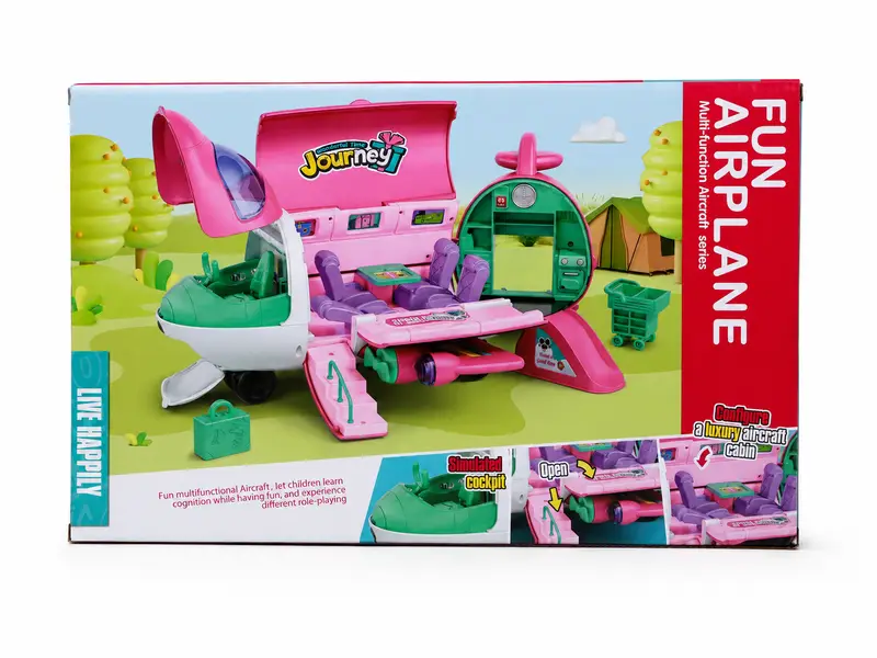 Pink Airplane Playset for Kids – Figurines, Accessories & Storage image 4