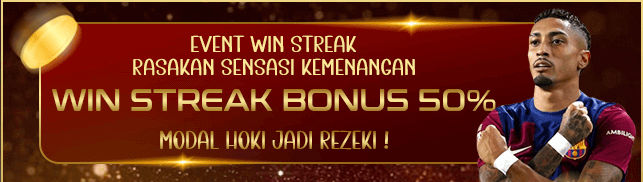 BONUS 50% WINSTREAK / KEMENANGAN BERUNTUN HANDICAP SPORTSBOOK