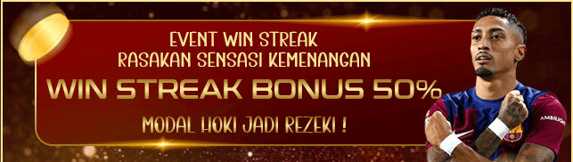 BONUS 50% WINSTREAK / KEMENANGAN BERUNTUN HANDICAP SPORTSBOOK