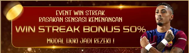 BONUS 50% WINSTREAK / KEMENANGAN BERUNTUN HANDICAP SPORTSBOOK