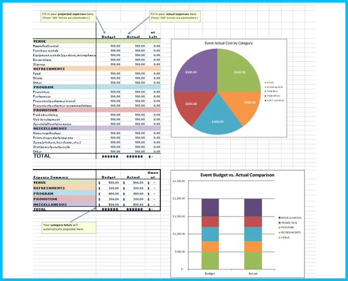 Event Budget Template