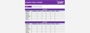 Bi Weekly Meal Planner