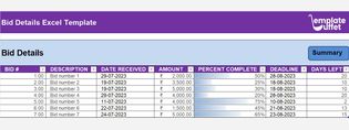 Bid Details Excel Template