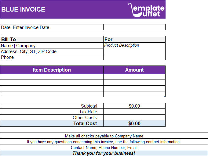 Blue Invoice