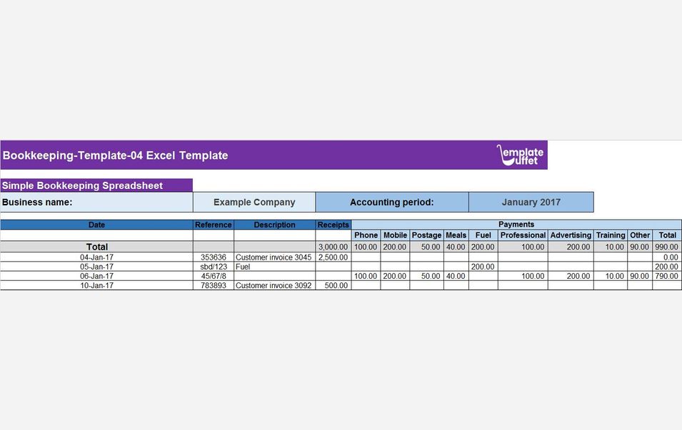 Bookkeeping-Template-04 Excel Template