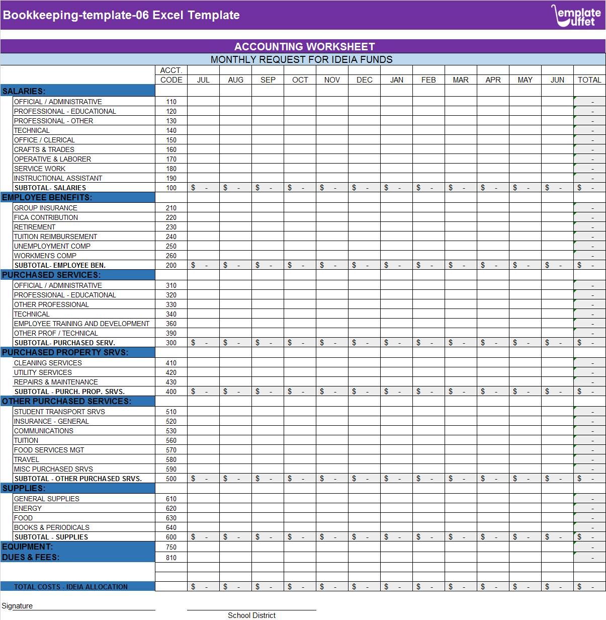 Bookkeeping-Template-06 Excel Template