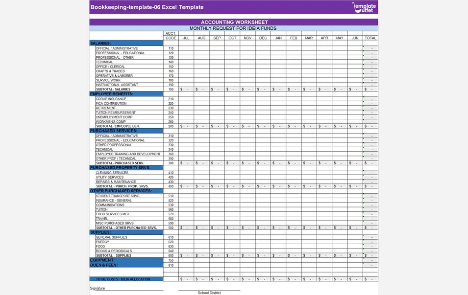 Bookkeeping-Template-06 Excel Template