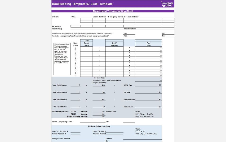 Bookkeeping-Template-07 Excel Template