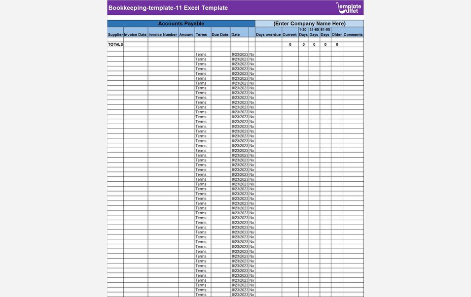 Bookkeeping-Template-11 Excel Template