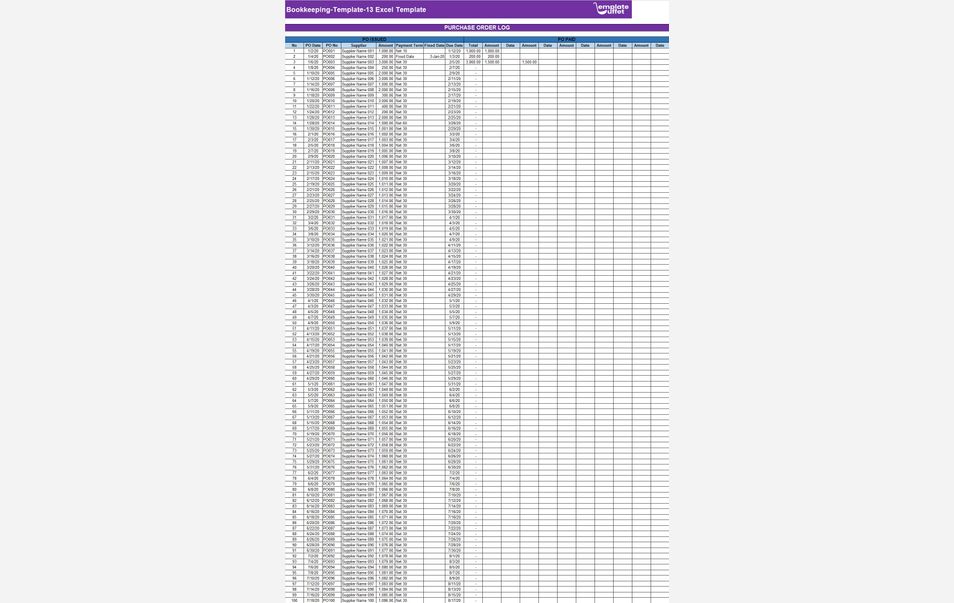 Bookkeeping-Template-13 Excel Template