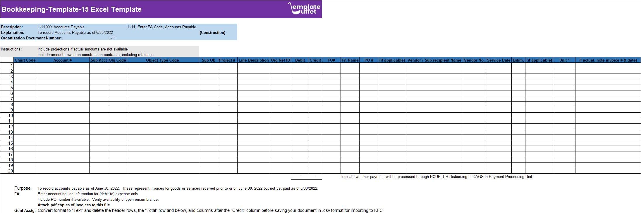Bookkeeping-Template-15 Excel Template