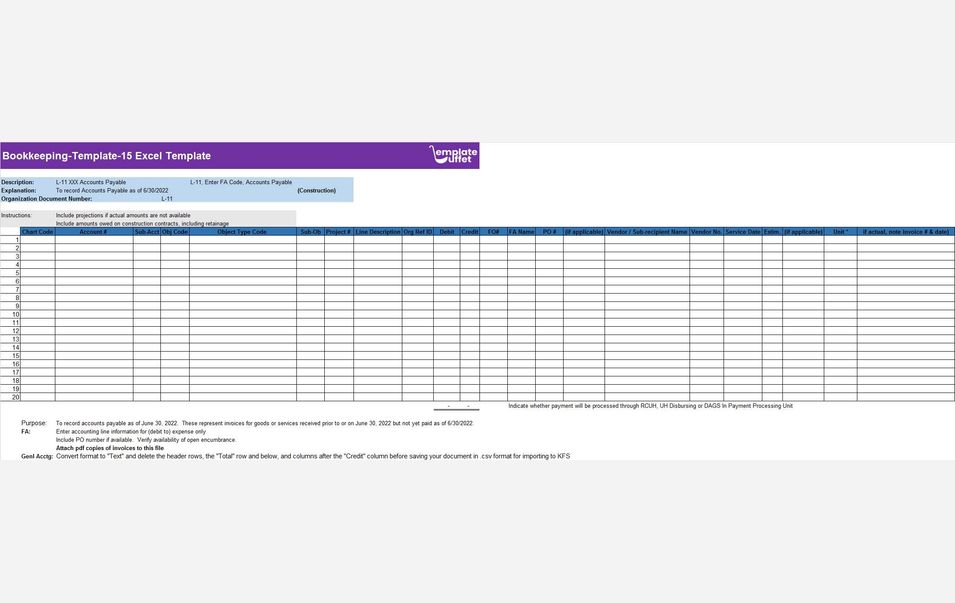 Bookkeeping-Template-15 Excel Template