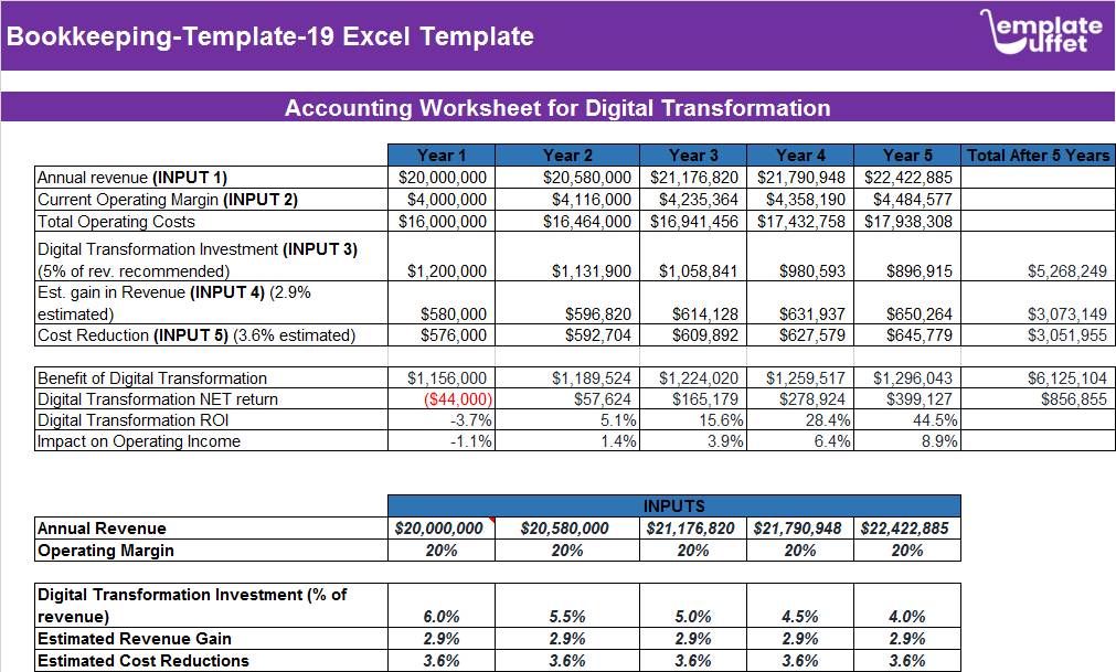 Bookkeeping-Template-19 Excel Template