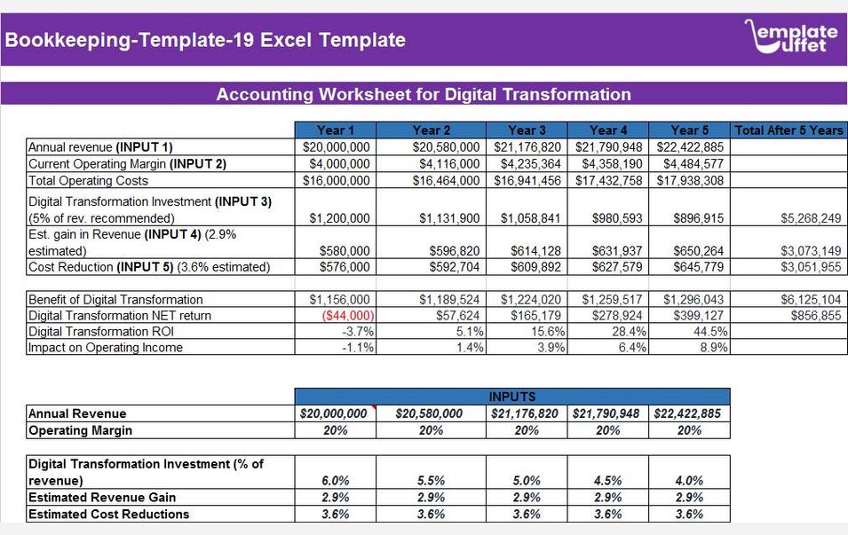 Bookkeeping-Template-19 Excel Template