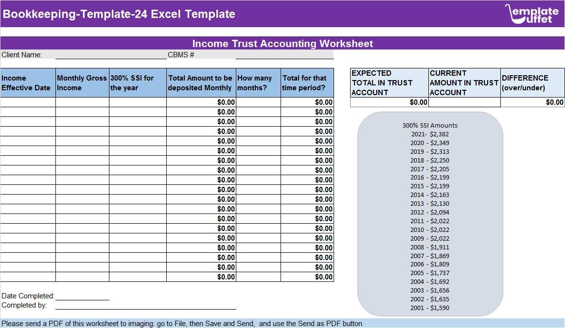 Bookkeeping-Template-24 Excel Template