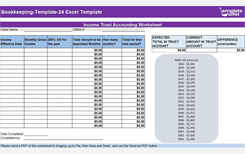 Bookkeeping-Template-24 Excel Template