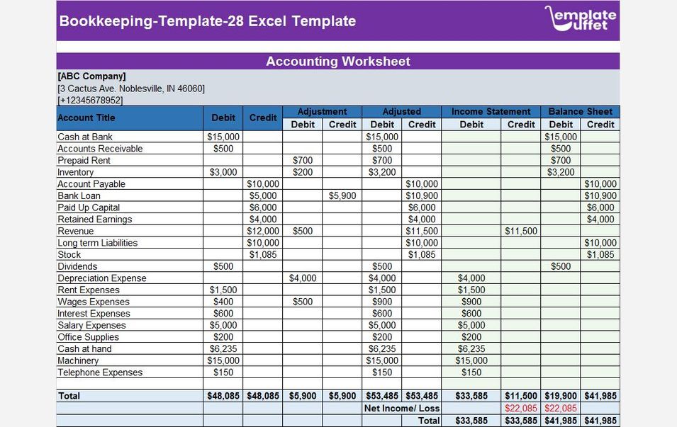 Bookkeeping-Template-28 Excel Template