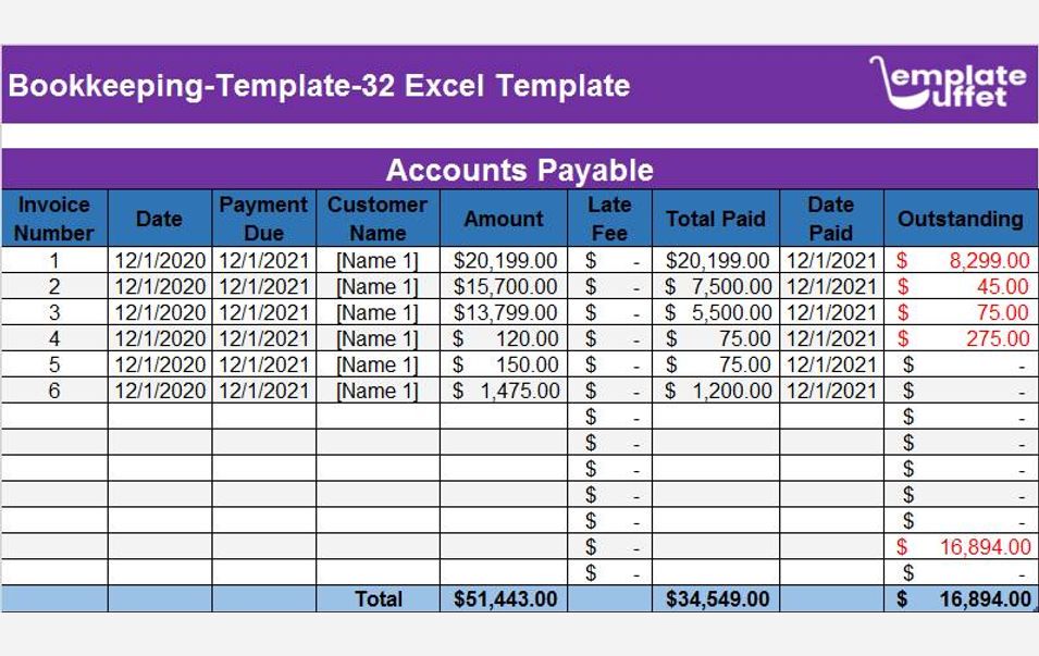 Bookkeeping-Template-32 Excel Template
