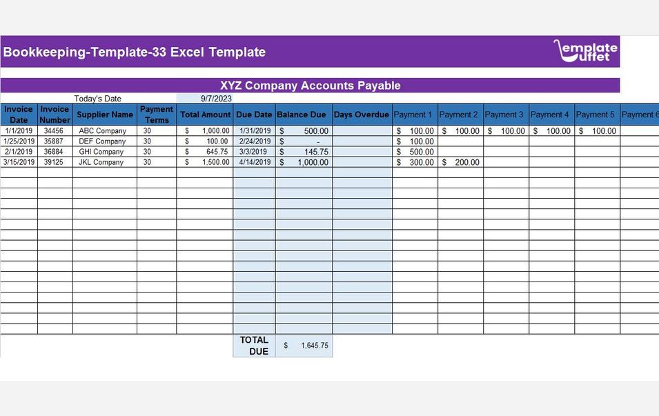 Bookkeeping-Template-33 Excel Template