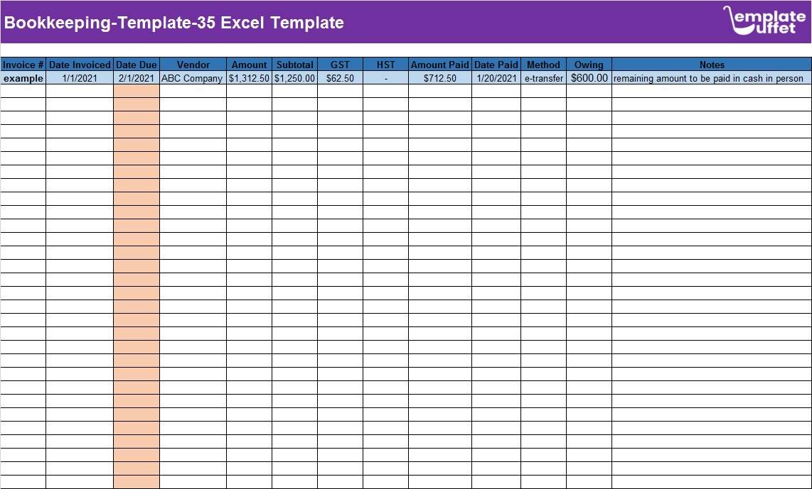 Bookkeeping-Template-35 Excel Template
