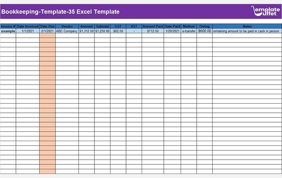 Bookkeeping-Template-35 Excel Template