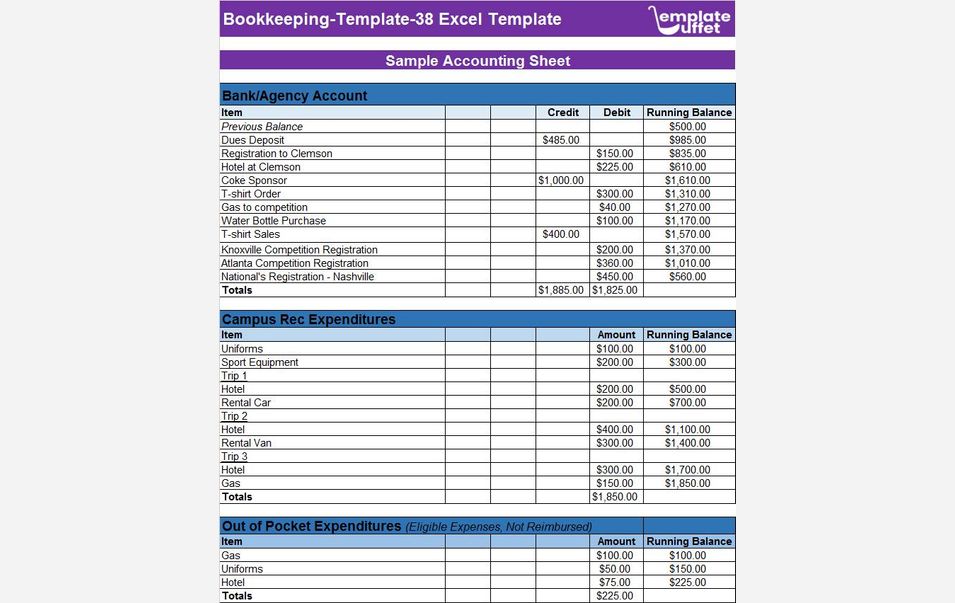 Bookkeeping-Template-38 Excel Template