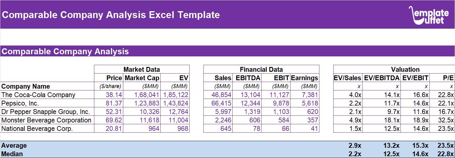 Common Company Analysis Excel Template