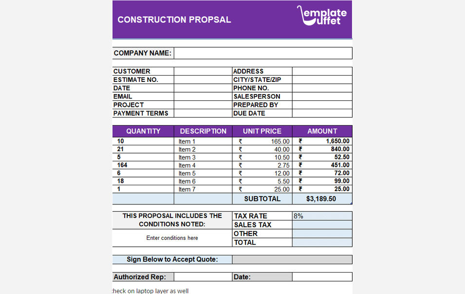 Construction Proposal