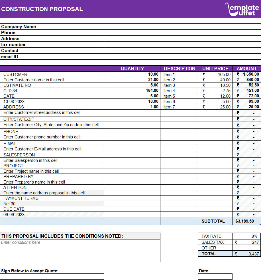 Construction Proposal