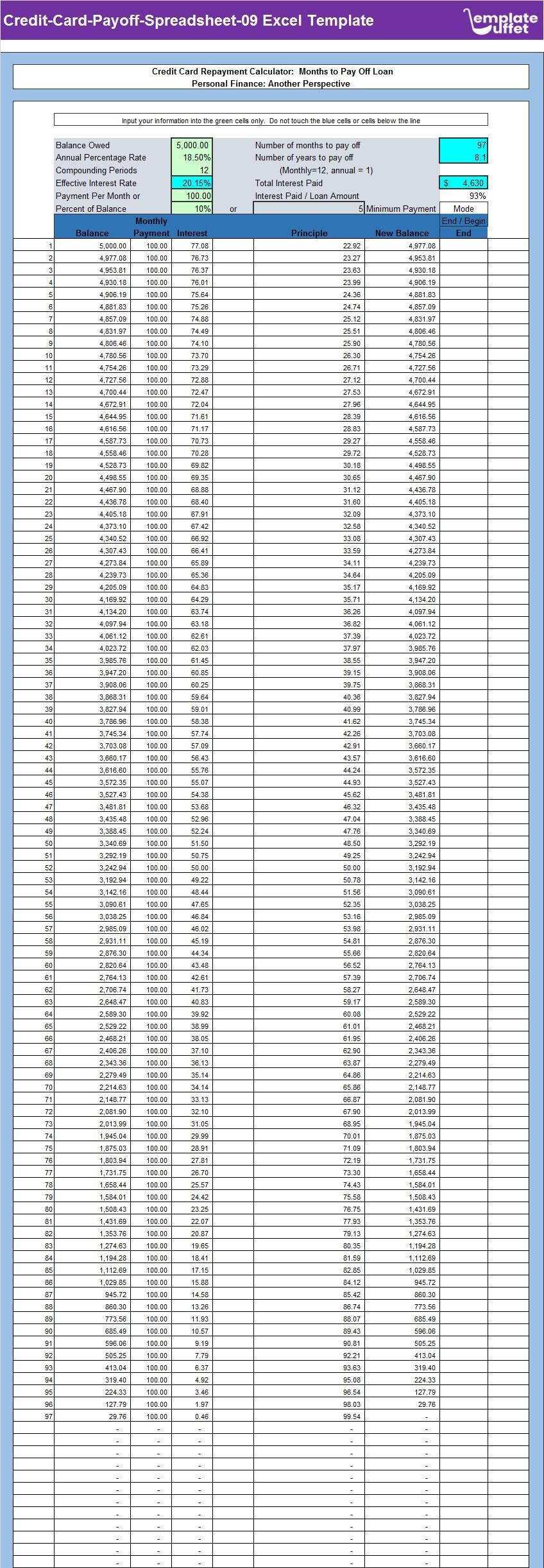 Credit-Card-Payoff-Spreadsheet-09 Excel Template