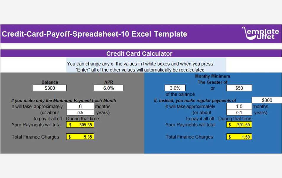 Credit-Card-Payoff-Spreadsheet-10 Excel Template