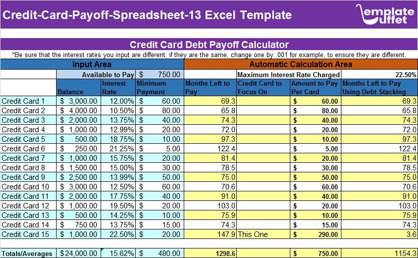 Credit-Card-Payoff-Spreadsheet-13 Excel Template
