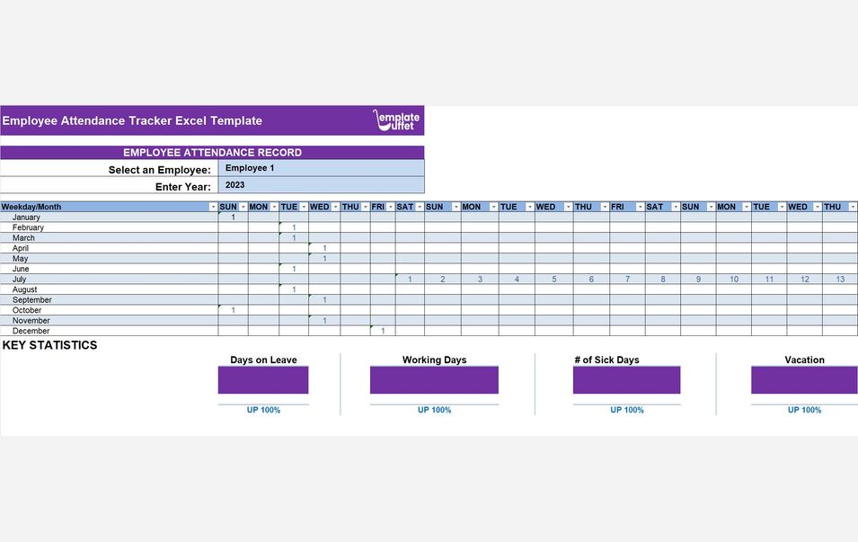 Employee Attendance Tracker Excel Template