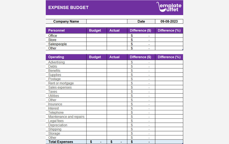 Expense Budget