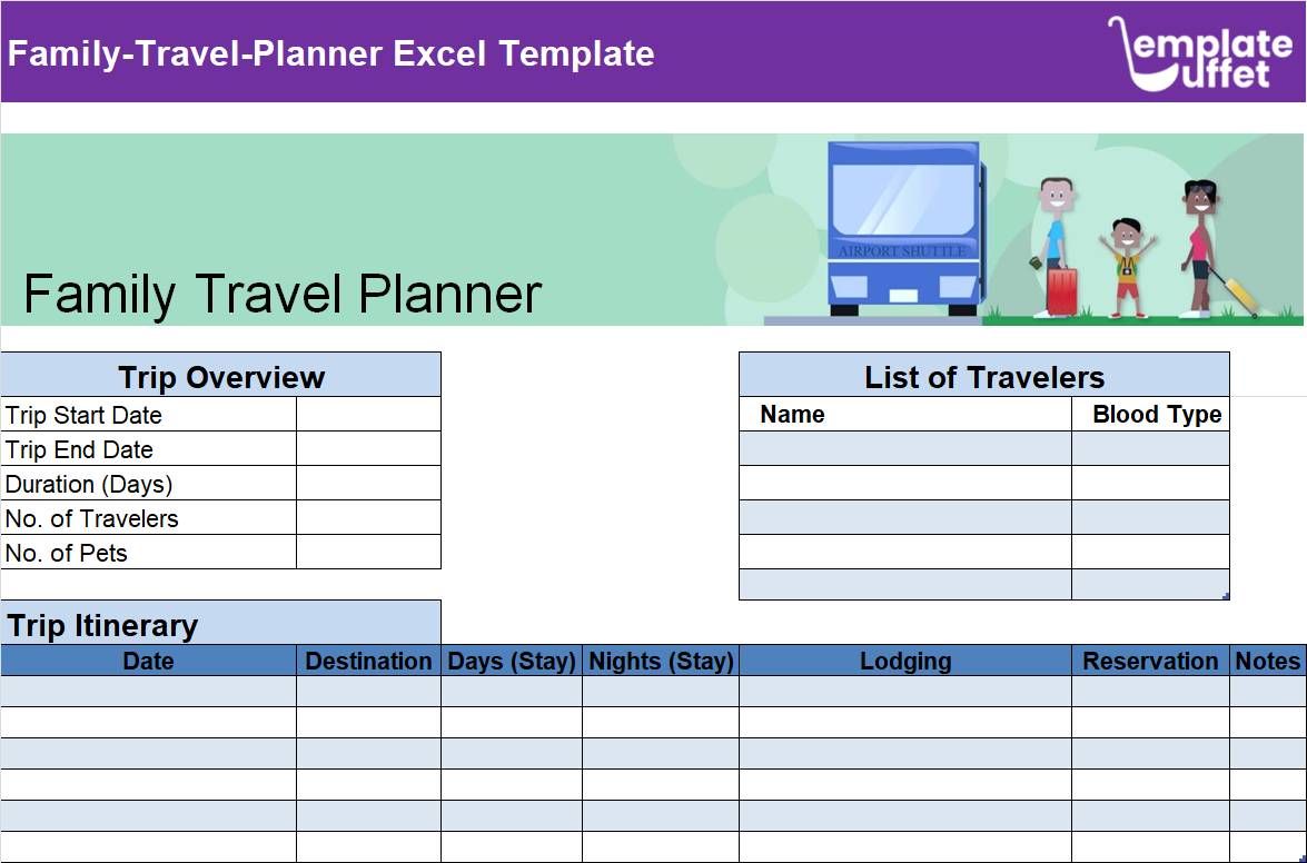 Family-Travel-Planner Excel Template
