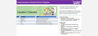 Family-Vacation-Checklist Excel Template