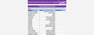 Family-Vacation-itinerary Excel Template