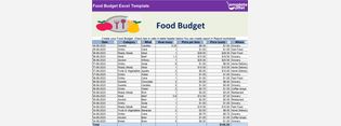 Food Budget Excel Template