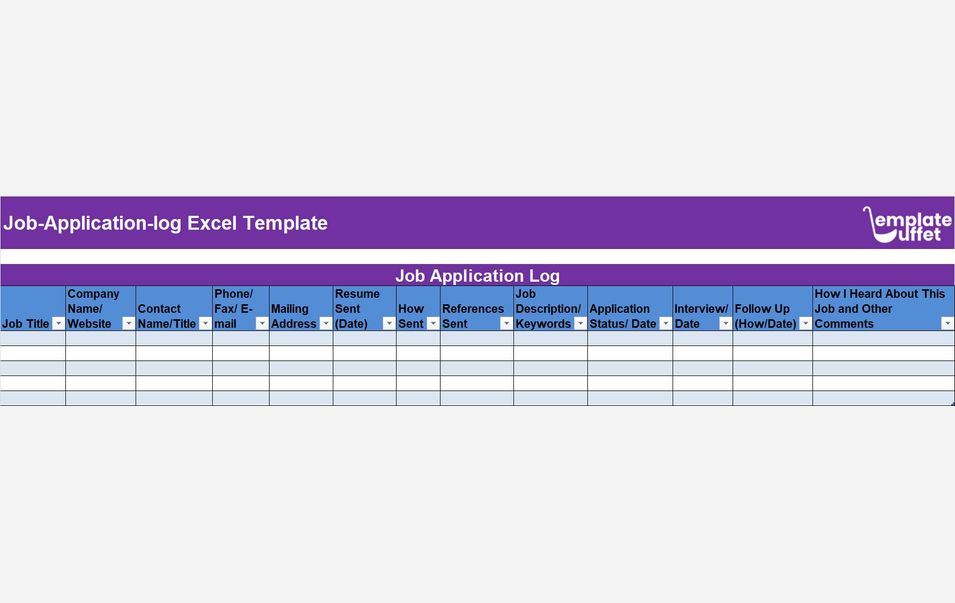 Job-Application-log Excel Template