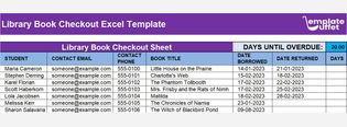 Library Book Checkout Excel Template