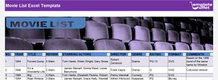 Movie List Excel Template