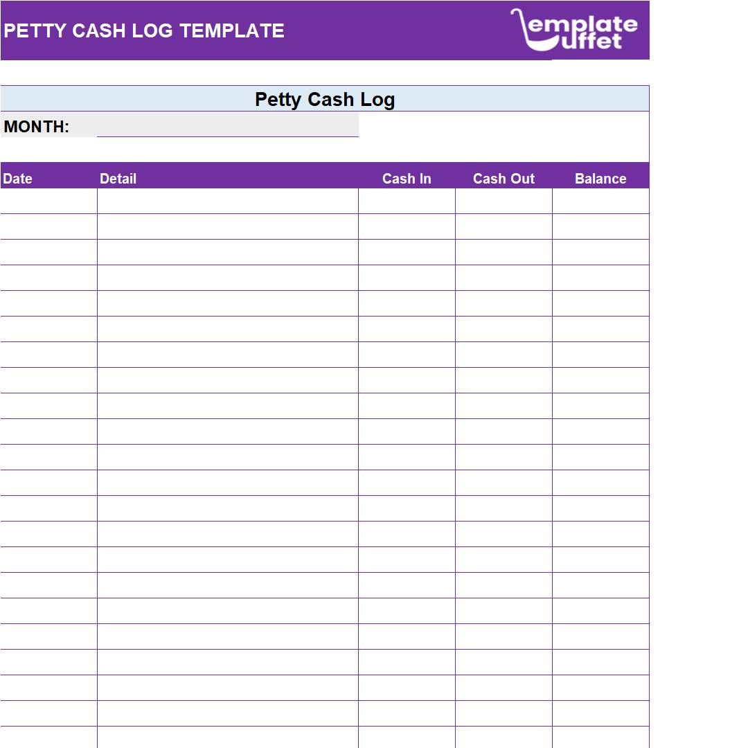 Petty Cash Log Excel Template