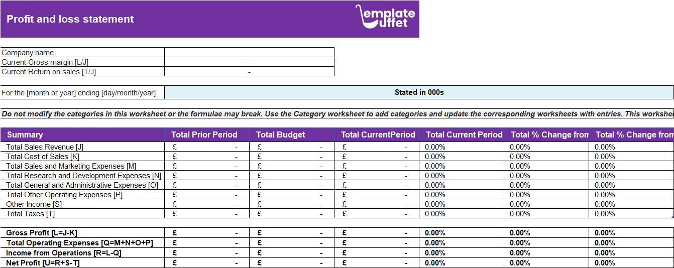 Profit and Loss Statement
