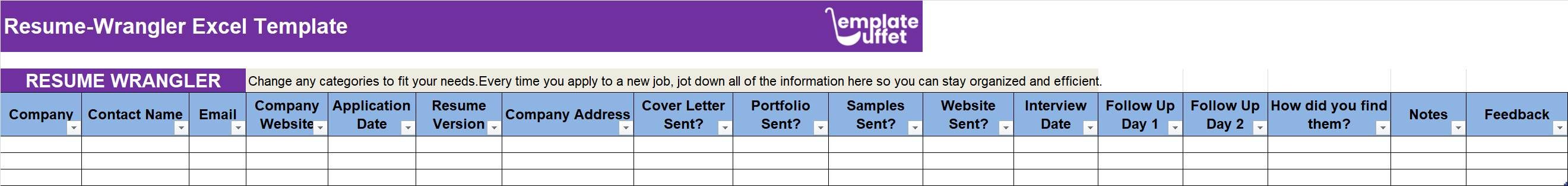 Resume-Wrangler Excel Template