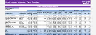 Retail Industry -Company Excel Termplate