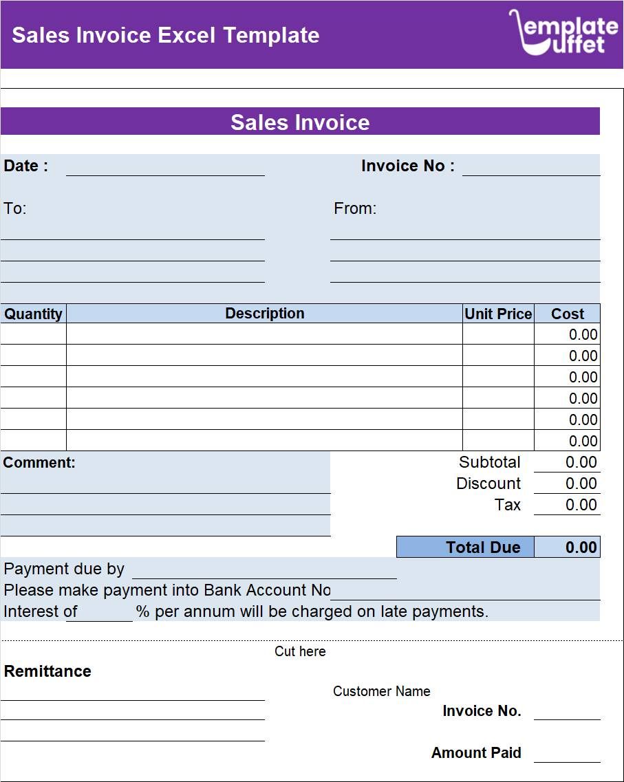 Sales Invoice Excel Template
