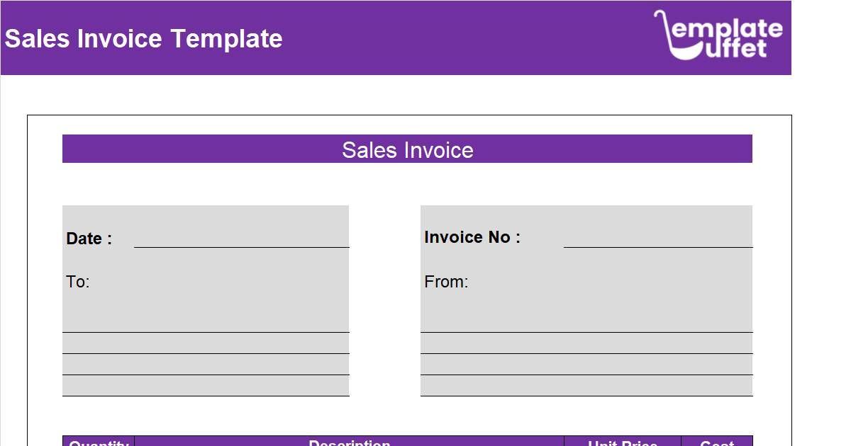 Sales Invoice Excel Template