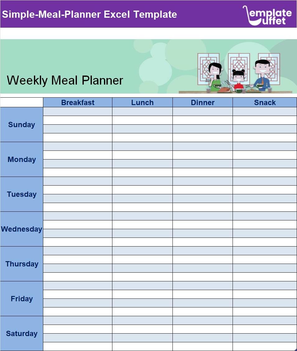 Simple-Meal-Planner Excel Template