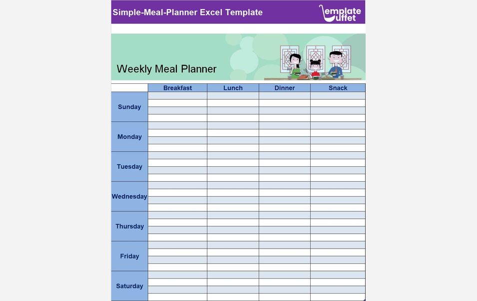 Simple-Meal-Planner Excel Template